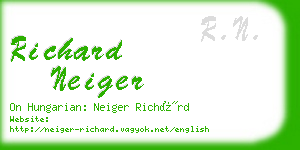 richard neiger business card